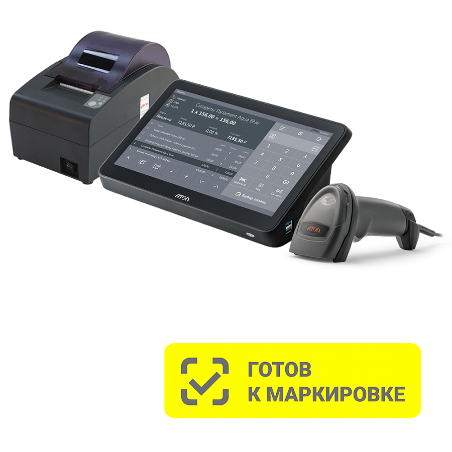 POS-система АТОЛ Mark Optima [АТОЛ 50Ф без ФН, POS-терминал 11.6", Windows 10 IoT, Frontol 6, сканер 2D SB2108 Plus]